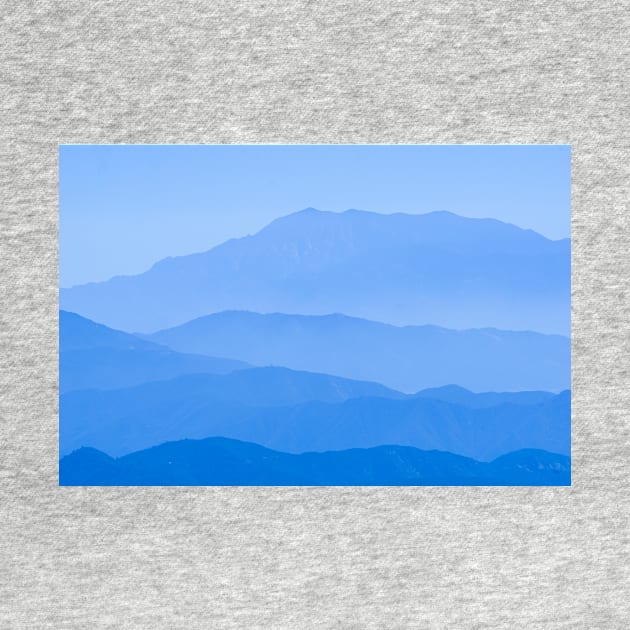 Blue mountain landscape backdrop in tiered tones of blue by brians101